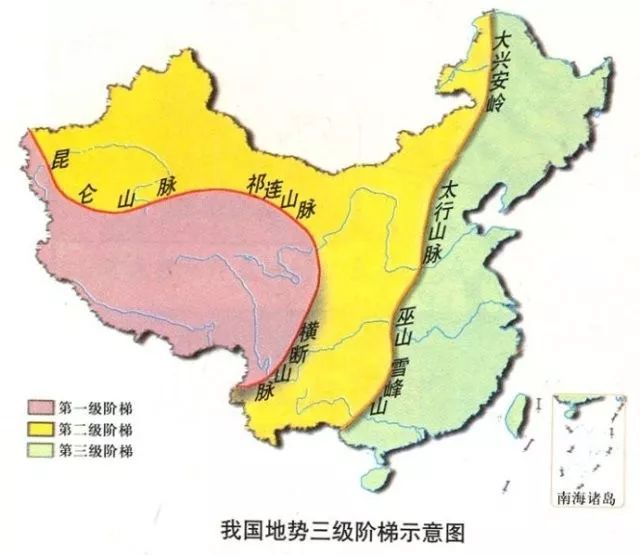 中国地理阶梯分界线图片
