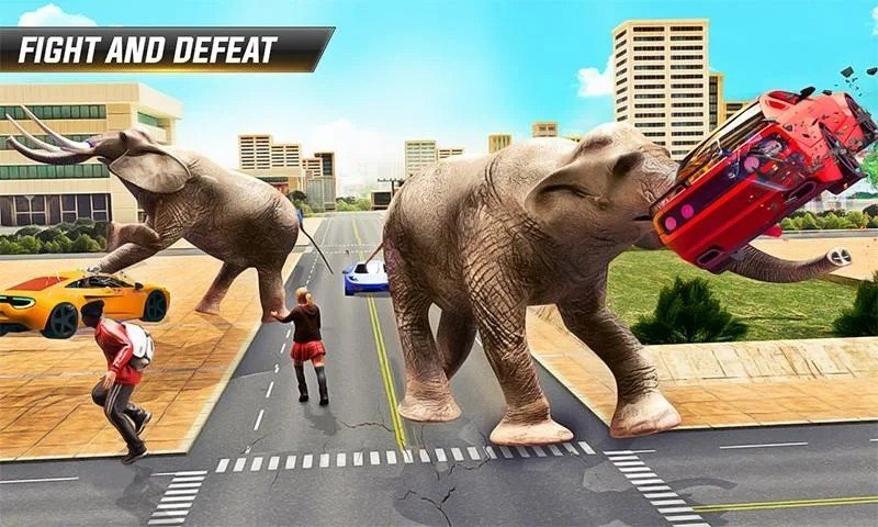 愤怒的大象城市攻击